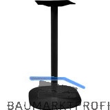 Plattentischgestell Slim, H�he 720, Bodenplatte 390x390, Stahl schwarz RAL 9005