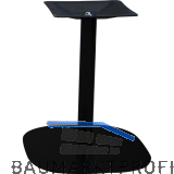 Plattentischgestell Slim, H�he 470, Bodenplatte 390x390, Stahl schwarz RAL 9005