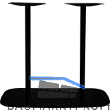 Plattentischgestell Slim, H�he 870, Bodenplatte 985x485, Stahl schwarz RAL 9005