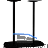 Plattentischgestell Slim, H�he 1070, Bodenplatte 985x485, Stahl schwarz RAL 9005