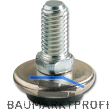 H�henverstellschraube zu Fu�kappe M10 Gewinde � 30 mm, Kunststoff schwarz/Stahl