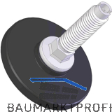 H�henverstellschraube Stahl verzinkt mit Kunststoffteller schwarz, M10, � 56 mm,