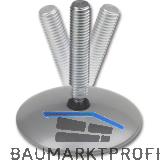 H�henverstellschraube mit Gelenk, �60, M10x60, Edelstahl geb�rstet/FE verzinkt