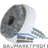 Schraubgleiter mit Filz und Holzschraube rund, �24, wei�