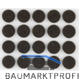 Filzgleiter rund, 17, Materialst�rke 3 mm, selbstklebend, braun, Inhalt 20