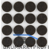 Filzgleiter rund, 22, Materialst�rke 3 mm, selbstklebend, braun, Inhalt 16
