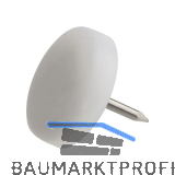 Nagelgleiter mit Einschlagstift, rund, �22, Kunststoff wei�