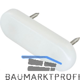 Nagelgleiter mit 2 Einschlagstiften, oval, 44x16, Kunststoff weiss