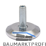 QuickClick H�henverstellschraube Kunststoff-Einsatz, �37mm, M8x25mm, verchromt