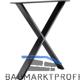 SIMAUSROM Tischkufe X-Form Stahl schwarz lackiert