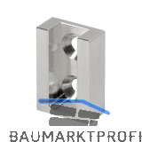 Nano Rohrtr�ger Endst�ck Wandmontage zu Schrankrohr, Messing Edelstahl Effekt