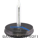 QC-Nagelgleiter mit Einschlagstift, rund, � 20 mm, Kunststoff schwarz