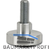 H�henverstellschraube mit Teller und Gleiter,�60, M10x25, Aluminium/Stahl