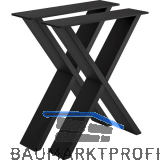 Bankkufe Etsi X-Form, Breite 380 mm, Stahl schwarz strukturiert