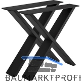 Bankkufe Etsi X-Form, Breite 450 mm, Stahl schwarz strukturiert