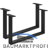 Couchtischkufe Etsi U-Form, Breite 600 mm, Stahl schwarz strukturiert