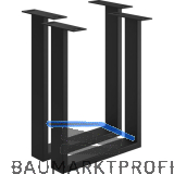 Bankkufe Etsi U-Form, Breite 320 mm, Stahl schwarz strukturiert