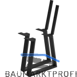 Bankkufe Etsi Trapez mit Lehne, Breite 480 mm, Stahl schwarz strukturiert