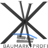 Tischgestell Etsi sternf�rmig, L�nge 890 mm, Stahl schwarz strukturiert