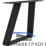 Tischkufe Etsi Trapez, Breite 800 mm, Stahl schwarz strukturiert