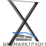 Tischkufe X 780 x 710 mm, Stahl schwarz