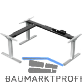 Tischgestell Amica, 90� Winkelanwendung, elektrisch verstellbar, alufarbig