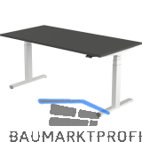 B�rotisch Evo, elektrisch verstellbar, alufarbig, Platte 1400x800 Graphitgrau