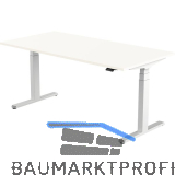 B�rotisch Amica, elektrisch verstellbar, alufarbig, Platte 1400x800 Topwei�