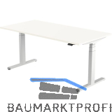 B�rotisch Amica, elektrisch verstellbar, alufarbig, Platte 1800x800 Topwei�