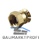 Spreizmuffe sechskant, M6 L�nge 9 mm, Bohr �8 mm, Messing blank mit Nylonkugel