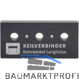 KEILVERBINDER Bohrwinkel f�r Langh�lsen, 19mm, Aluminium schwarz eloxiert