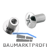 H�lsenmutter, M6 mit Rille, L�nge 11, Zink vernickelt