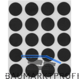 Abdeckkappe selbstklebend, �13mm, 20 St�ck, Kunststoff schwarz