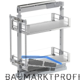VS TAL Larder 1 Hochschrankauszug Set Artline KB 300 mm Silber/Glas satiniert