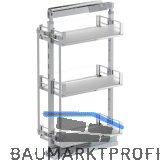 VS TAL Larder 2 Hochschrankauszug Set Artline KB 300 mm Silber/Glas satiniert
