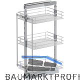 VS TAL Larder 2 Hochschrankauszug Set Saphir KB 400 mm Silber/Chrom
