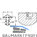 P9003 T�ranschlagprofil, Fr�sbreite 2.2, Fr�stiefe 6, Weichgummi wei�