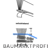TECSEAL Schiebet�r Dichtungsb�rste selbstklebend, Breite 7mm, H�he 18mm, grau