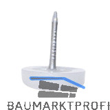 Nagelgleiter mit Einschlagstift, rund, �19, Kunststoff wei�