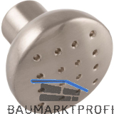 Knopf Pharis � 28 mm, Tiefe 24 mm, ZN Edelstahl Effekt