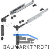 BLUM Sockelbeschlag SPACE STEP Set, NL 460 mm, Kunststoff/Stahl Oriongrau matt
