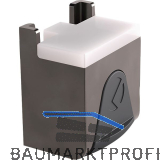 Glasbodentr�ger KUBIC zum Anschrauben, Glas 4-8 mm, Zamak vernickelt schwarz