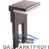 Oberteil zu Glasbodentr�ger KUBIC mit Gummiauflage transp., Zamak vern. schwarz