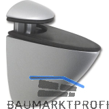 Glastablar-Klemmtr�ger Oval, Glas 3-25 mm, Zinkdruckguss Edelstahl Effekt