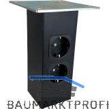 Barkonsole Connect 70 x 70 x 170 mm gerade Steckdose schwarz