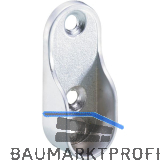 Schrankrohrlager Oval 1 f�r Schrankrohr, 3 Schraubl�cher, Zink alufarbig
