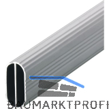 HETTICH Schrankrohr oval 3000 mm gerillt Aluminium silber eloxiert