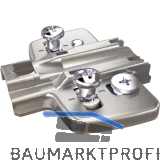 HETTICH Exzenter Kreuzmontageplatte, Systemschraube, Distanz 0 mm