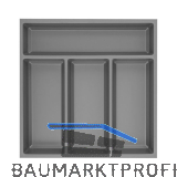 AGOFORM Besteckeinsatz Sky 400/45 Kunststoff Schiefergrau