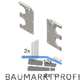 CINETTO PS11 H�henverstellbare Grundplatten f�r 2 T�rfl�gel